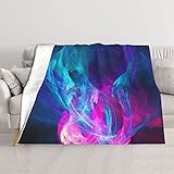 Doppeldecke für Bett, Sofa, Couch, Reisen, Camping, Blau und Rosa, 152,4 x 127,7 cm, super luxuriös, weich, leicht, Doppeldecke für Bett, Sofa, Couch, Reisen, Camping