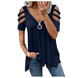 Damen Sport Shirt t Shirt Damen Bluse festlich Hochzeit Tops Damen sexy Sommer Casual Shirt thischirt Damen lang damenshirts lässig Damen Bluse Shirt ärmellos