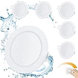 Gr4tec Led Einbaustrahler 230V Dimmbar, 6 x 6W Led Spot Badezimmer IP65, Deckenspots Led Warmweiß 2700K 400LM, Einbauleuchten 35mm Ultra Flach, Deckenstrahler LED Für Badezimmer Küche, Loch 68mm-80mm