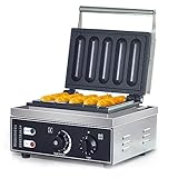 ZRBXRYW Elektrischer Corn Dog Waffeleisen, handelsüblicher Edelstahl-Waffeleiseneisen, antihaftbeschichtete französische Muffin-Waffeleisen, knusprige Muffin-Backmaschine