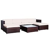 SVITA Lugano Poly Rattan Lounge Garten-Set XXL Sofa-Set Garnitur Gartenmöbel Couch-Set (XXL, Braun)
