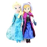 Anna & ELSA Plüsch-Spielzeug, 40/50 cm, Prinzessin, Mädchen, ELSA, Spielzeug, Stoffpuppe, Mädchen, Geburtstagsgeschenk, Mädchen, Plüschpuppe (40 cm, Anna und ELSA), 2 Stück