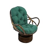 YHWL Papasansessel Sitzkissen Papasan Stuhl Rattansessel Korbsessel Schaukelstuhl Sitzpolster Sitzauflagen Rattan Korb Eierschaukel Schaukelstuhl Kissen (Kein Stuhl),Dark Green,120x60cm