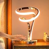 airnasa Nachttischlampe LED, 10W Moderne Tischlampe, Spiral design Tischleuchte 1300lm, 3000K Warmweiß, Touch Dimmbar für Schlafzimmer Wohnzimmer Büro