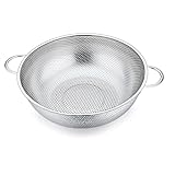 TEAMFAR Sieb, Edelstahl Küche Nudelsieb Abtropfsieb mit Griffen, Micro-Perforierte Seiher Küchensieb für Nudel Gemüse Obst, Doppelgriff, Spülmaschinenfest, Ø 28cm
