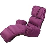 MKYOKO Klappbarer Lazy Sofa-Stuhl, stilvoller Sofa-Couch-Bett-Loungesessel mit Kissen, Fernsehen, Lesen, Mittagspause, Outdoor-Reisen (Farbe: Braun) (Lila C)