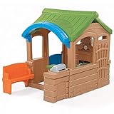 Beauty.Scouts Kinderspielhaus Lui aus Kunststoff 182,9x130,8x149,9cm braun Spielhaus Gartenhaus Kinder Spiel Haus Outdoor Klingel Postfach Küche