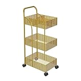 Küchenwagen Servierwagen Rollwagen 3-stöckiger Küchen-Aufbewahrungswagen Aus Eisen, Rollwagen, Schlafzimmer, Abnehmbares Badezimmer-Aufbewahrungsregal Mit Rollen Regalwagen Aufbewahrungswagen Küchenro