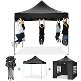 YUEBO Faltpavillon 3x3 m Wasserdicht Stabil mit 4 Seitenteilen Pop Up Pavillon Faltbar Gartenpavillon UV-Schutz Faltzelt Pagodenzelt für Garten,Festival