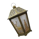 YARNOW 1 Stück Weihnachtsbaum Elch Led-Laterne Schneekugel Laterne Weihnachten Holzlaterne Weihnachtslaterne Ornament Wohnakzente Dekor Led-Laternen Weihnachtsdekor Haushaltslaterne