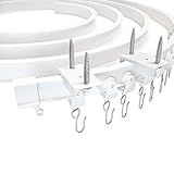 NeatiEase 5 Meter Gardinenschiene, gebogene Vorhangschiene, flexible gebogene Deckenschiene für Vorhänge, Raumteiler, Wohnmobil-Vorhang, Duschvorhang, Krankenhaus-Vorhangschienensystem