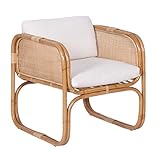 Casa Moro Rattan-Sessel BIMA mit 2 Kissen Armlehnstuhl extra breit aus Natur-Rattan | Qualität Korb-Stuhl Boho Chic Korb-Sessel Retrostuhl für Garten Terrasse Esszimmer | CF2221