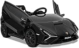 Lamborghini Elektrischer Kinderfahrzeug Sian Schwarz - Leistungsstarke Batterie - Ferngesteuert - Sicher Für Kinder