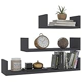 Dekorative Wandregale, modernes Wandset, 3 Regale aus Spanplatte, schwimmend, Blume, Foto, Buch, Aufbewahrung, Dekoration, Haus, für CD im Topf, Büro, Schlafzimmer, Sal