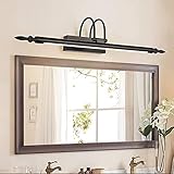 FairUo Wandleuchten, Led Vintage Spiegel Licht Badezimmerlampe, Schwarz Retro Bad Spiegellampe, Ip44 Badezimmerspiegelbeleuchtung, Bogenarm Metall Wandleuchte/76Cm/14W