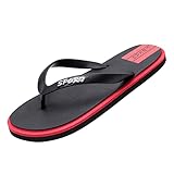 Flip Flops Herren Hausschuhe Sommer Flach Rutschfest Leicht Outdoor Casual Strand Sandalen Born Flip Flops Herren, rot, 41 1/3 EU
