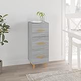 BULANED Sideboard, Schlafzimmer Kommode, Komodenschrank, Küchenschrank, Flurkommode, Commode, Schlafzimmerkommode, Schrank, Grau Sonoma 34,5x34x90 cm Holzwerkstoff