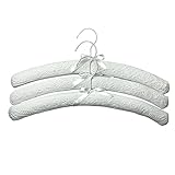 Kleiderbügel Baumwolle, Gepolsterte Kleiderbügel Platzsparend für den Kleiderschrank Hause- Weiß (3 Stück)