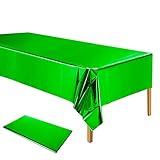 ELECLAND Grün Kunststoff Tischdecke Grün Folie Tischdecke 137 x 274 cm Rechteck Metallic Grün Tischdecke St. Patrick's Day Tischdecke für Geburtstag Weihnachten Party St. Patrick's Day Dekorationen