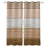 HYFBH 2 Panels Vintage Farm Barn Brown Gradient Schlafzimmer Moderne Wohnzimmer Küche Vorhänge Home Kinderzimmer Dekor Fenstervorhänge WxH/2x250x265cm blickdichter Vorhang
