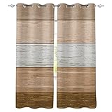 HYFBH 2 Panels Vintage Farm Barn Brown Gradient Schlafzimmer Moderne Wohnzimmer Küche Vorhänge Home Kinderzimmer Dekor Fenstervorhänge WxH/2x127x240cm vorhänge Blickdicht