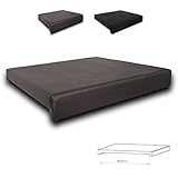 Lycce Klemmkissen Sitzkissen mit 2 Leisten Kunstleder braun Breite 43cm x Klemmtiefe 40cm