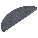 vidaXL 15x Stufenmatte Selbstklebend Treppenmatten Stufenmatten Treppenschutz Treppenmatte Treppenteppich Treppenschoner 56x20cm Grau