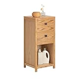 SoBuy BZR99-N Badschrank Badkommode Kommode fürs Bad Badezimmerschrank Aufbewahrungsschrank Flurschrank Badmöbel Natur BHT ca: 40x90x35cm