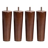 Robustes Set mit 4 Sofabeinen Holz, Möbelbeine, Eukalyptus-Tischfüße, konische Massivholz-Ersatz-Möbelfüße for Sessel, Schrank, Ottomane, Couch, Kommode, mit M10-Schrauben, Nussbaum Connection ( Color