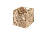 Kallax Expedit Regal Korb 34 x 32 x 32 cm aus Wasserhyazinthe Natur Faltkorb Flechtkorb Regalbox Storage Box Aufbewahrungskorb Schrankkorb klappbar faltbar und sehr stabil einzeln