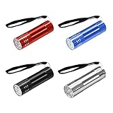 4PC kleine Taschenlampe Licht neun Lampen LED-Licht Taschenlampe Aluminium neun Lampen Taschenlampe Outdoor Lampe Akku (Blue, One Size)