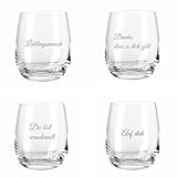 Smyla Leonardo Personalisiertes 4er Wasserglas Set - Muttertag, Lieblingsmensch, Danke, Beste Mama, inkl. Geschenkverpackung