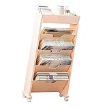 LMOLING Bücherregale und Bücherregale, Mehrschichtig, Faltbar mit Rollen, Klassenzimmer Bücherregale, Geeignet für Heimbüro, Wohnzimmer, Schlafzimmer, Arbeitszimmer(Rosa)