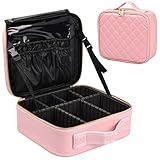 Reise Kosmetiktasche Große Schminktasche PU-Leder wasserdichte Kosmetikkoffer Professionelle Schminkkoffer Make Up Tasche Beauty Case Kosmetik Aufbewahrung Makeup Bag Organizer für Damen (Rosa)