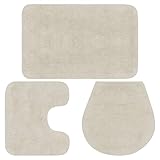 TEKEET Home Furniture Badteppich-Set, 3-teilig, Stoff, Weiß