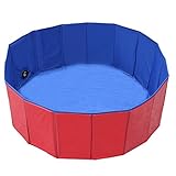 DINESA Hunde Hunde Schwimmbad Welpen Wanne Rot Dia 80Cm Katzen Paddeln Doggy Hund Klappbares Hunde/Katzenbad