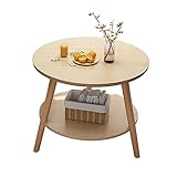 Beistelltisch Couchtisch modernes Haus Kleiner Tee-Tisch einfaches Wohnzimmer Schlafzimmer-Sofa Kleine Side-Tabelle Doppeler Speicher Kleiner runder Tisch Kaffeetisch Kleiner Sofatisch ( Color : A )