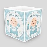 SULTAN KERZEN | Vierseitig bedruckte Box-Kerze | It's a Boy Blau | Babyparty Deko | kerzen bedrucken | Nachhaltige Geschenke | XXXL Kerze | Geschenkkerzen | Deko Kerze | Handmade in Germany