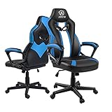 JOYFLY Gamer Stuhl Ergonomischer Gaming Stuhl mit Lordosenstütze Gaming Sessel PC-Stuhl mit Höhenverstellbar, Erwachsene Junge(Blau)