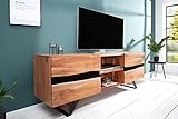 Licht-Erlebnisse Premium TV Lowboard Holz massiv Akazie Unikat 160cm x 65cm x 43cm TV Möbel Wohnzimmer Karima