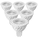 EDISHINE GU5.3 LED Lampen Warmweiss, 12V MR16 Stiftsockel Spots, 5W 2700K Leuchtmittel, 38° 400LM, 50W Halogen Ersatz, Flimmerfrei Strahler, nicht Dimmbar, 6 Stück