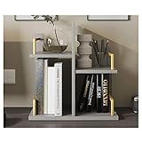 Bücherregale Bücherregal des Desktop-Bücherregals mit verstellbarem Regal links und rechts Schreibtisch Lagerung Organizer Display Regal Rack for Bürobedarf, Küche, Bad, Make-up Bücherregale Standrega