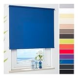 ourdeco® Rollo, Seitenzugrollo | Farbe dunkelblau/Tageslicht, lichtdurchlässig | Bestellgröße 222 x 180 cm (BxH)