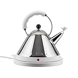 Alessi | MG32 W - Elektrischer Kabelfreier Wasserkessel, Edelstahl und Thermoplastisches Harz, Weiss