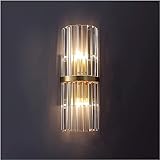 Wandleuchte Kristall-Wandleuchte, modern und einfach, Plug-in/Wandmontage, Kupfer-Wandleuchte, Heim- und Raumdekoration, nicht dimmbar, Wand-Nachttisch-Deko-Lampe (Plug-in, 1 Stück)