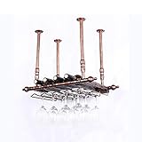 ESSBAG Weinregal, Decken-Weinregal aus Bronze | Metallgestell | Kelchhalter Regal | Stielglasgestelle | Weinglashalter | Weinflaschenhalter | Wandregal-Organizer-Rack