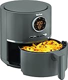 Tefal EY111B Ultra Fry Heißluftfritteuse AirFryer | Frittieren, Rösten, Grillen, Backen | 1,2 kg für 6 Personen | 8 Kochprogramme | Digitales Display | energiesparend | gesunde Friteuse ohne Öl | Grau