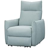 HOMCOM Relaxsessel Liegesessel 140° neigbarer TV Sessel Einzelsofa mit USB-Anschluss Fernsehsessel 52,2W bis 150 kg Belastbar Polyester Blau 77 x 89 x 107 cm
