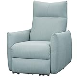 HOMCOM Relaxsessel Liegesessel 140° neigbarer TV Sessel Einzelsofa mit USB-Anschluss Fernsehsessel 52,2W bis 150 kg Belastbar Polyester Blau 77 x 89 x 107 cm