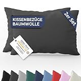KNERST® Kissenbezug 40x60 [2er Set] I superweiche & Elegante Kissenhülle I resistente Kissenbezüge 40x60 I waschbarer Kopfkissenbezug 40x60 Baumwolle mit Reißverschluss